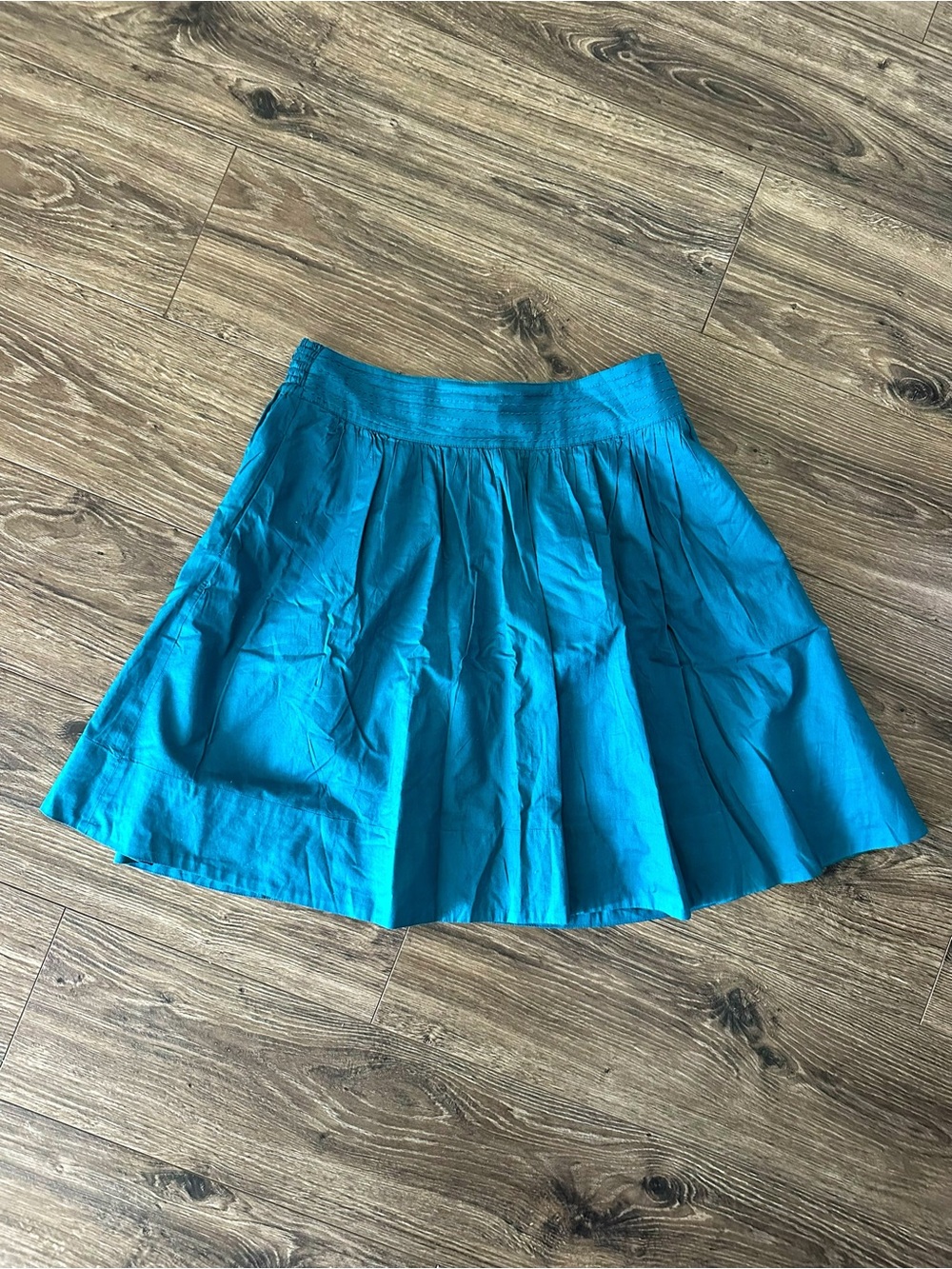 Edme & Esyllte Teal Circle Skirt with Gathered Waist